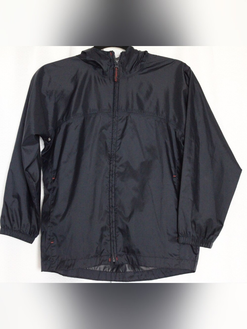 Lands' End Kids Boys Hooded Packable Windbreaker Navy Size 8
